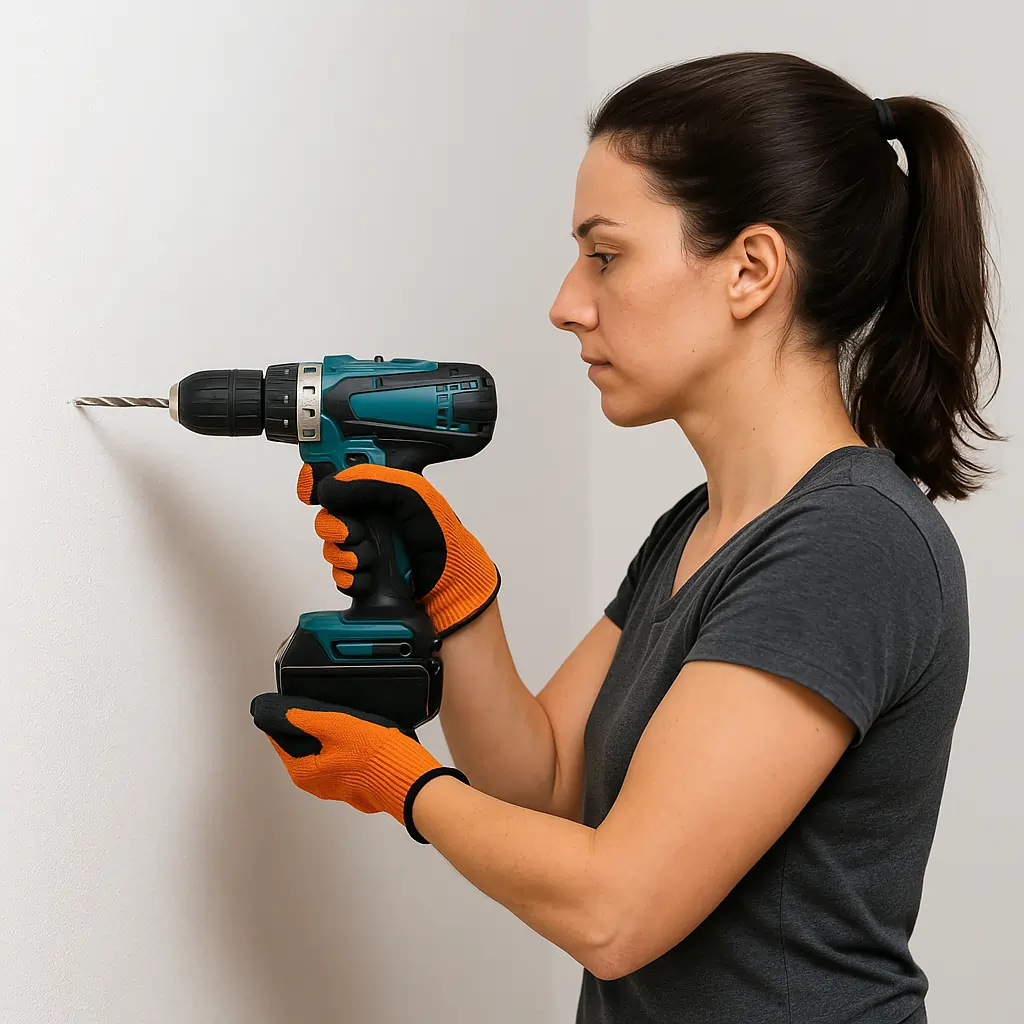 Perçage du mur pour barre de traction