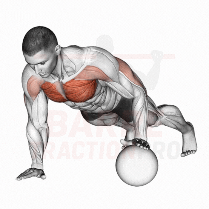 Variante de pompe sur medicine ball avec instabilité