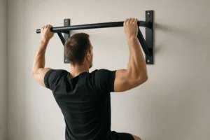 Illustration barre traction placo — scène d'utilisation réaliste