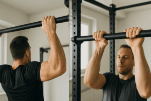 Tractions prise large vs prise serrée : comparaison visuelle sur barre de traction