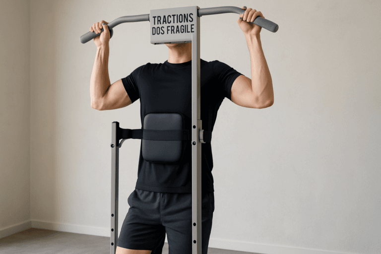 Illustration tractions dos fragile — scène d'utilisation réaliste