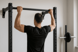 Illustration a quelle hauteur fixer une barre de traction — scène d'utilisation réaliste