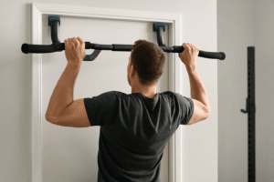 Illustration barre de traction decathlon — scène d'utilisation réaliste