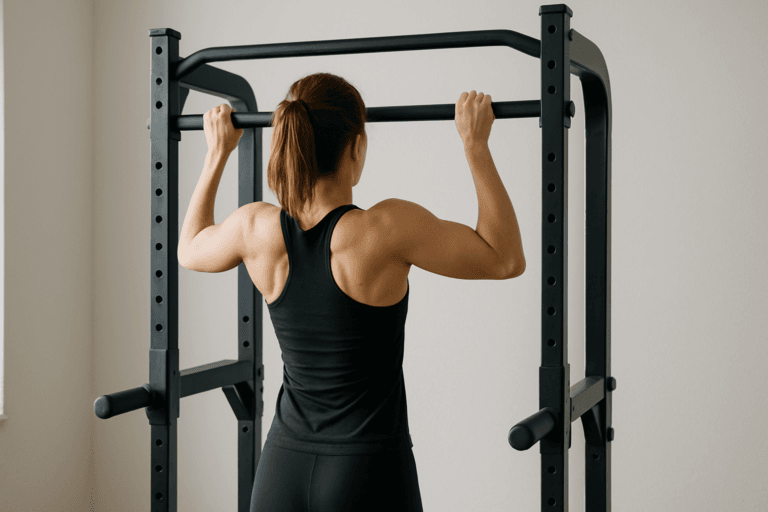 Illustration barre de traction femme — scène d'utilisation réaliste