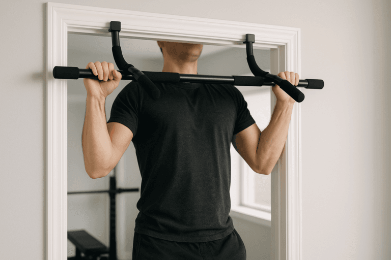 Illustration barre de traction porte dangereux — scène d'utilisation réaliste