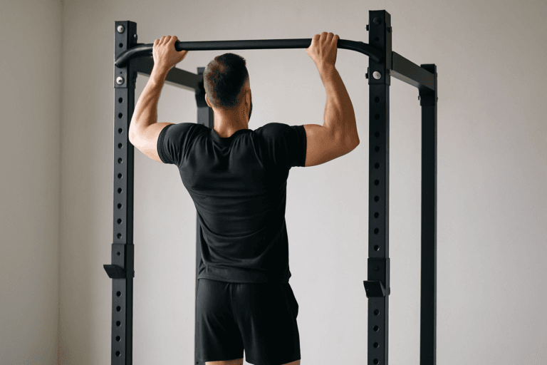 Illustration barre de traction prise de masse — scène d'utilisation réaliste