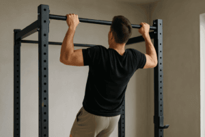 Illustration barre traction crossfit — scène d'utilisation réaliste