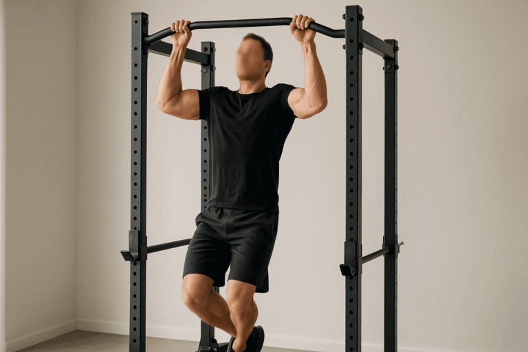 Illustration barre traction professionnelle — scène d'utilisation réaliste