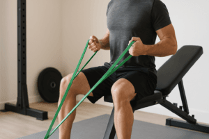 Illustration elastique traction amazon — scène d'utilisation réaliste