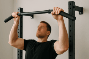 Illustration poignées barre de traction — scène d'utilisation réaliste