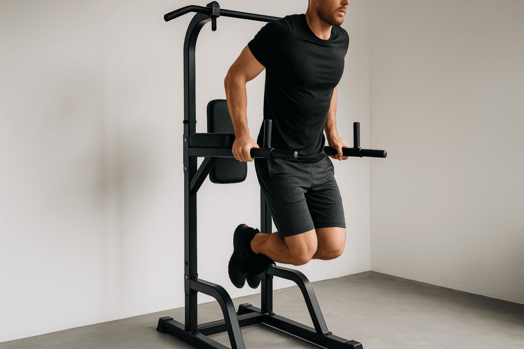 Gorilla Sports Station Dips Et Traction – Multifonction, Coussins Confortables, Acier Robuste, Poids Max 115 Kg, À Domicile