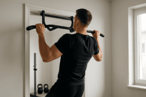 Illustration barre de traction interieur — scène d'utilisation réaliste