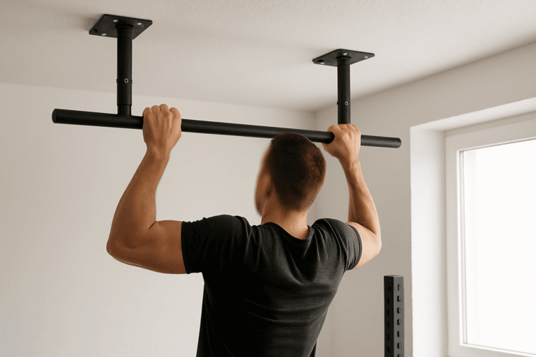 Illustration barre de traction plafond bas — scène d'utilisation réaliste