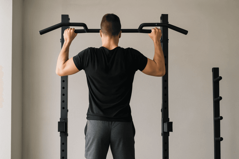 Illustration echauffement tractions — scène d'utilisation réaliste