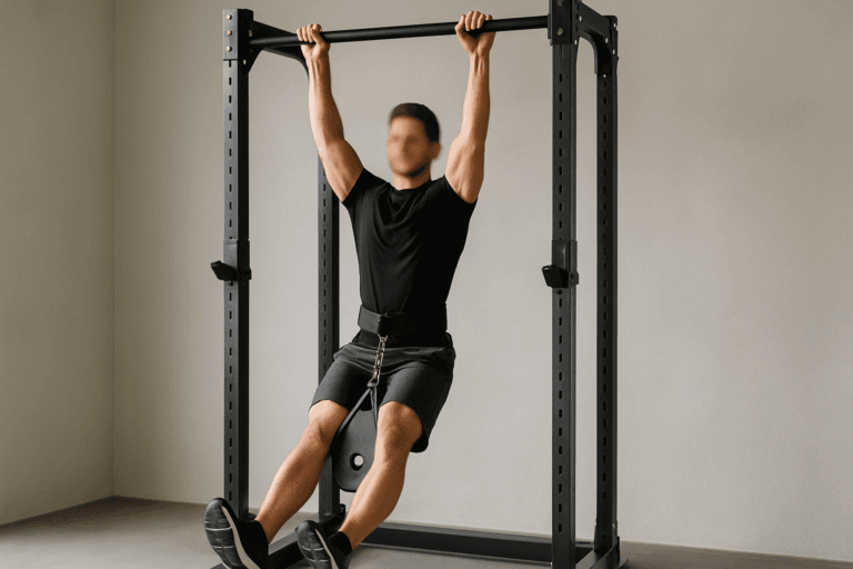 Illustration gainage pour tractions — scène d'utilisation réaliste