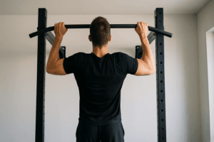 Illustration hauteur barre de traction — scène d'utilisation réaliste