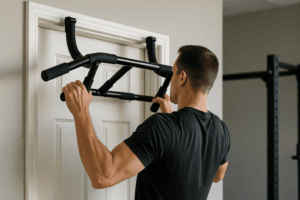 Illustration meilleure barre de traction sans fixation — scène d'utilisation réaliste