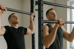 Tractions prise large vs prise serrée : comparaison visuelle sur barre de traction