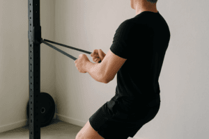 Illustration traction avec élastique — scène d'utilisation réaliste