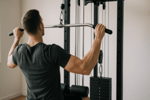 Illustration traction scapulaire — scène d'utilisation réaliste