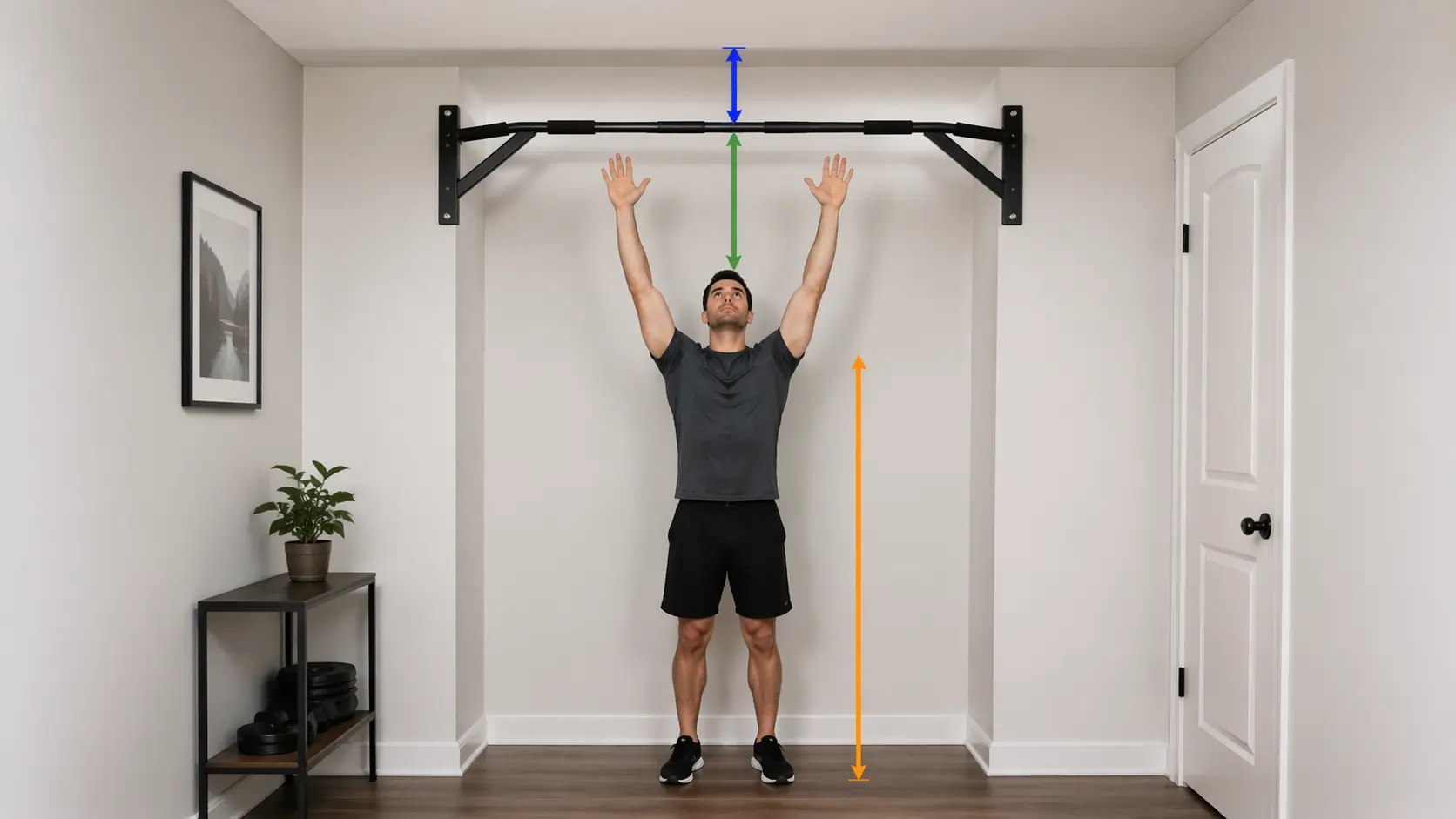 Étude de mesure pour installer une barre de traction avec plafond bas