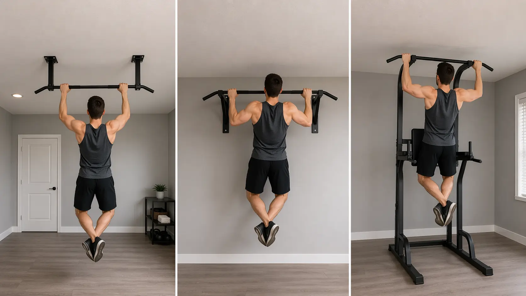 Comparaison de plusieurs solutions de barre de traction à la maison quand le plafond est bas