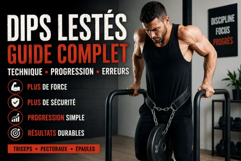 Dips lestés aux barres parallèles avec ceinture de lest