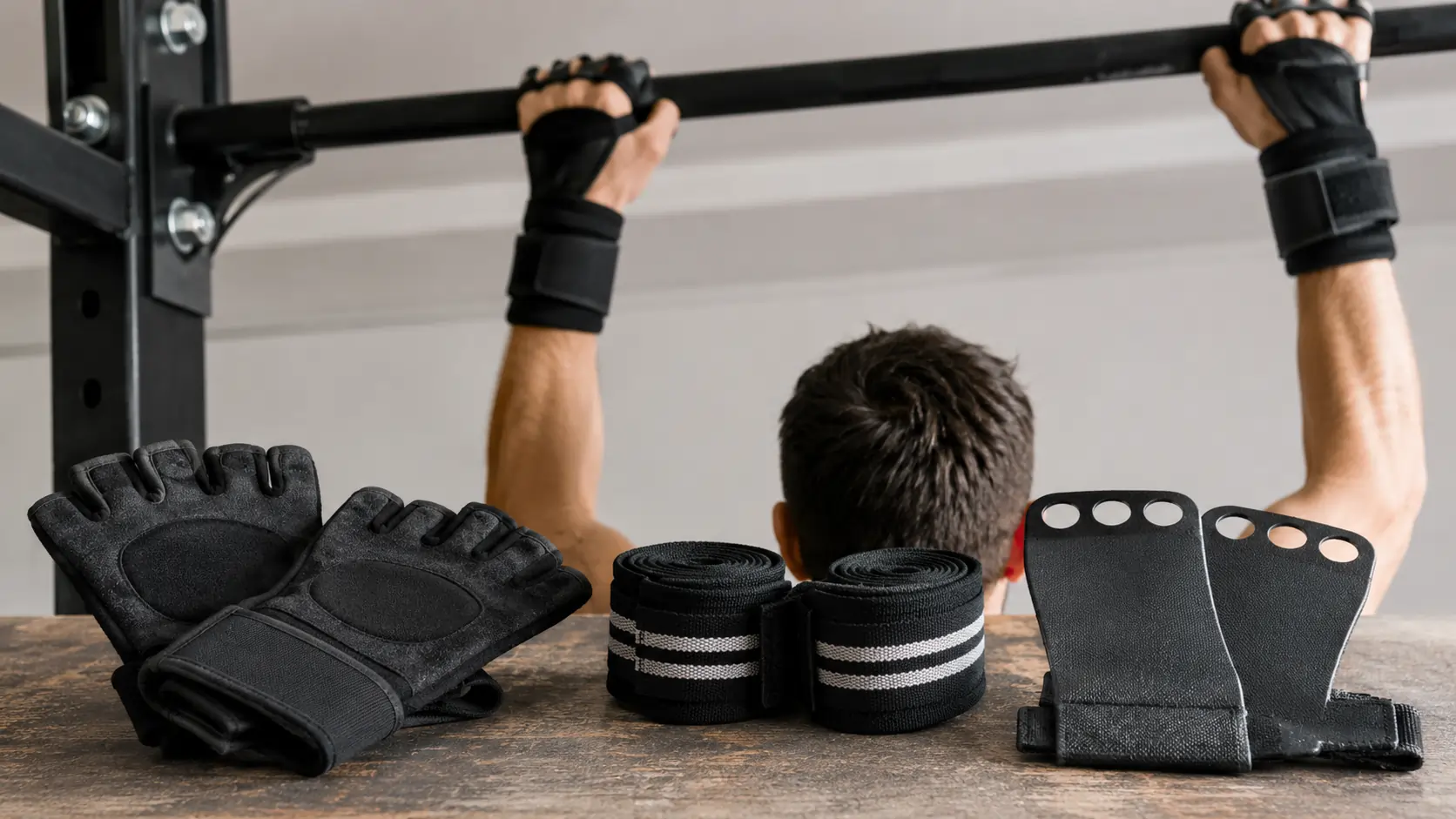 Gants bandes et pads pour protéger les mains aux tractions